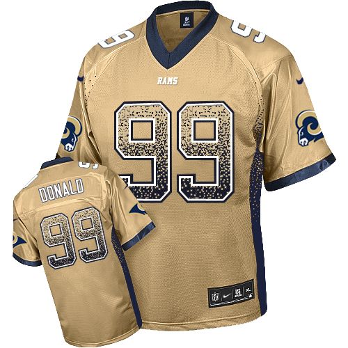 Men's Elite Aaron Donald Nike Jersey Gold - #99 Drift Fashion NFL Los Angeles Rams